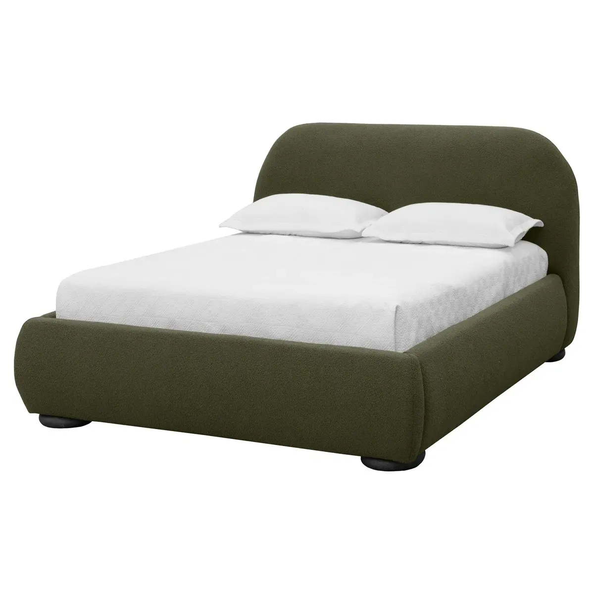 Carra Queen Size Bed Frame - Green, Oak image