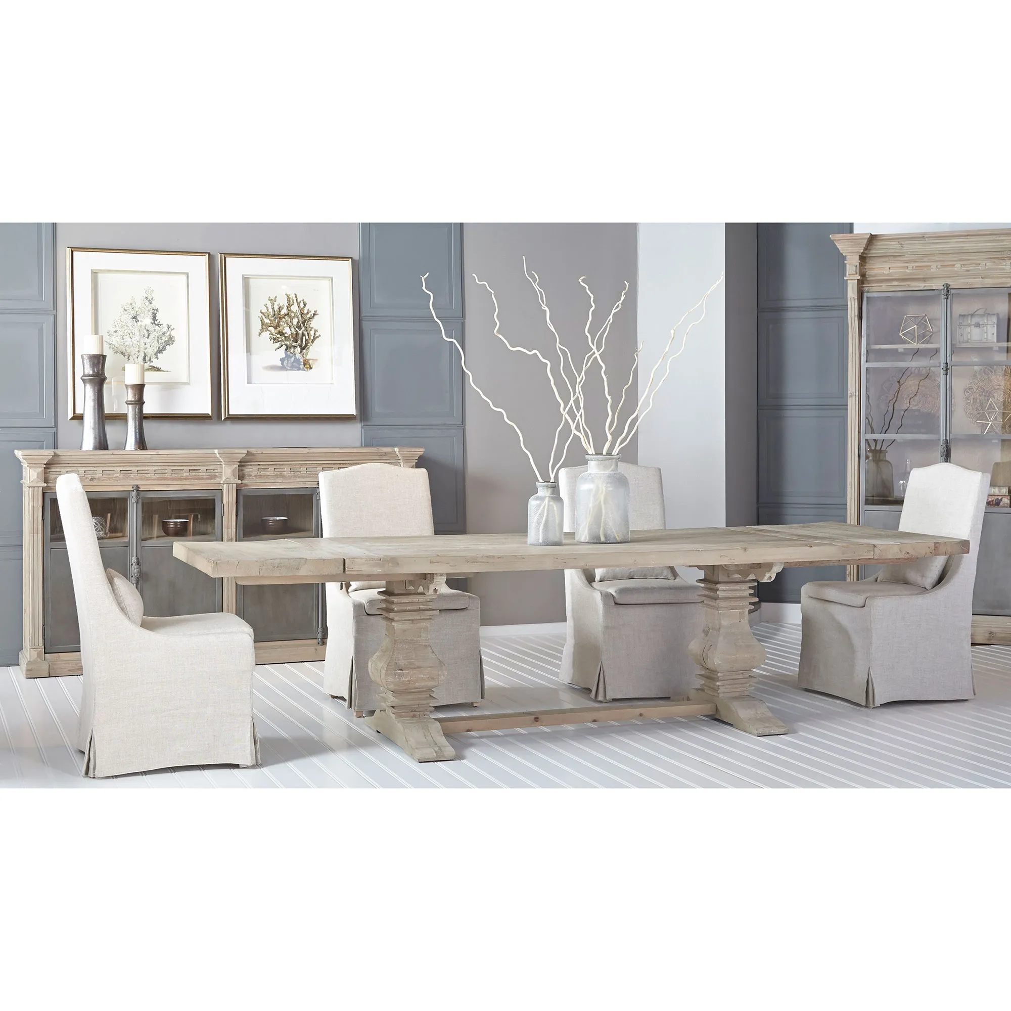 Carrie Upholstered Parsons Dining Chair Set of 2 - Beige