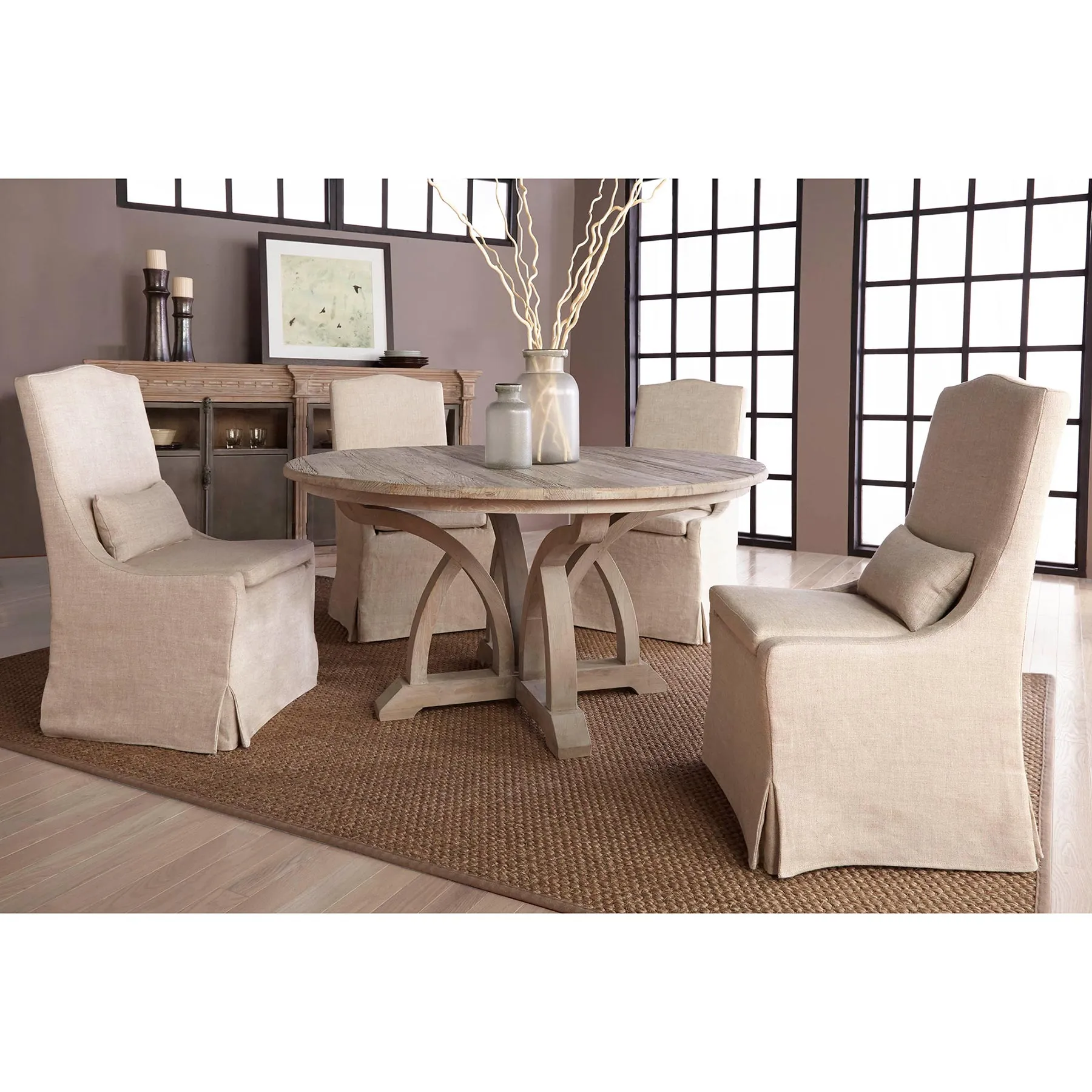 Carrie Upholstered Parsons Dining Chair Set of 2 - Beige