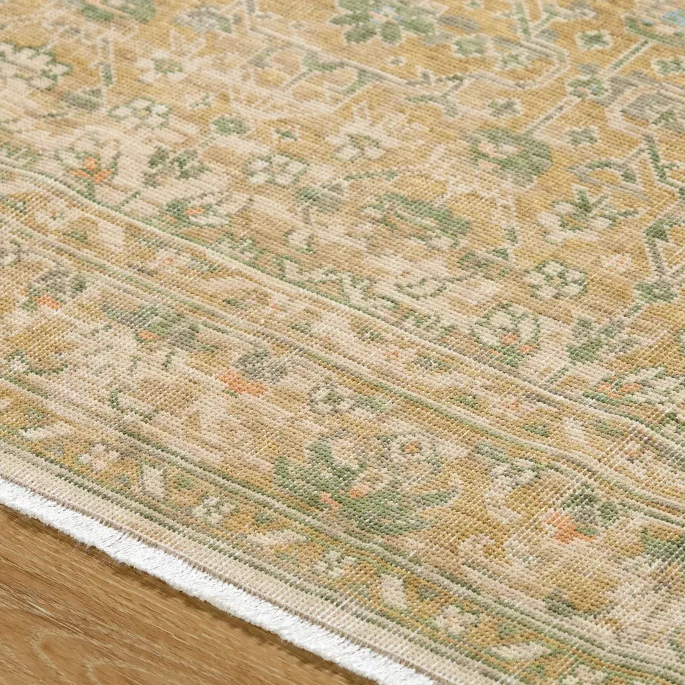 Carrigan Oushak Patterned Rug - Green, Wool