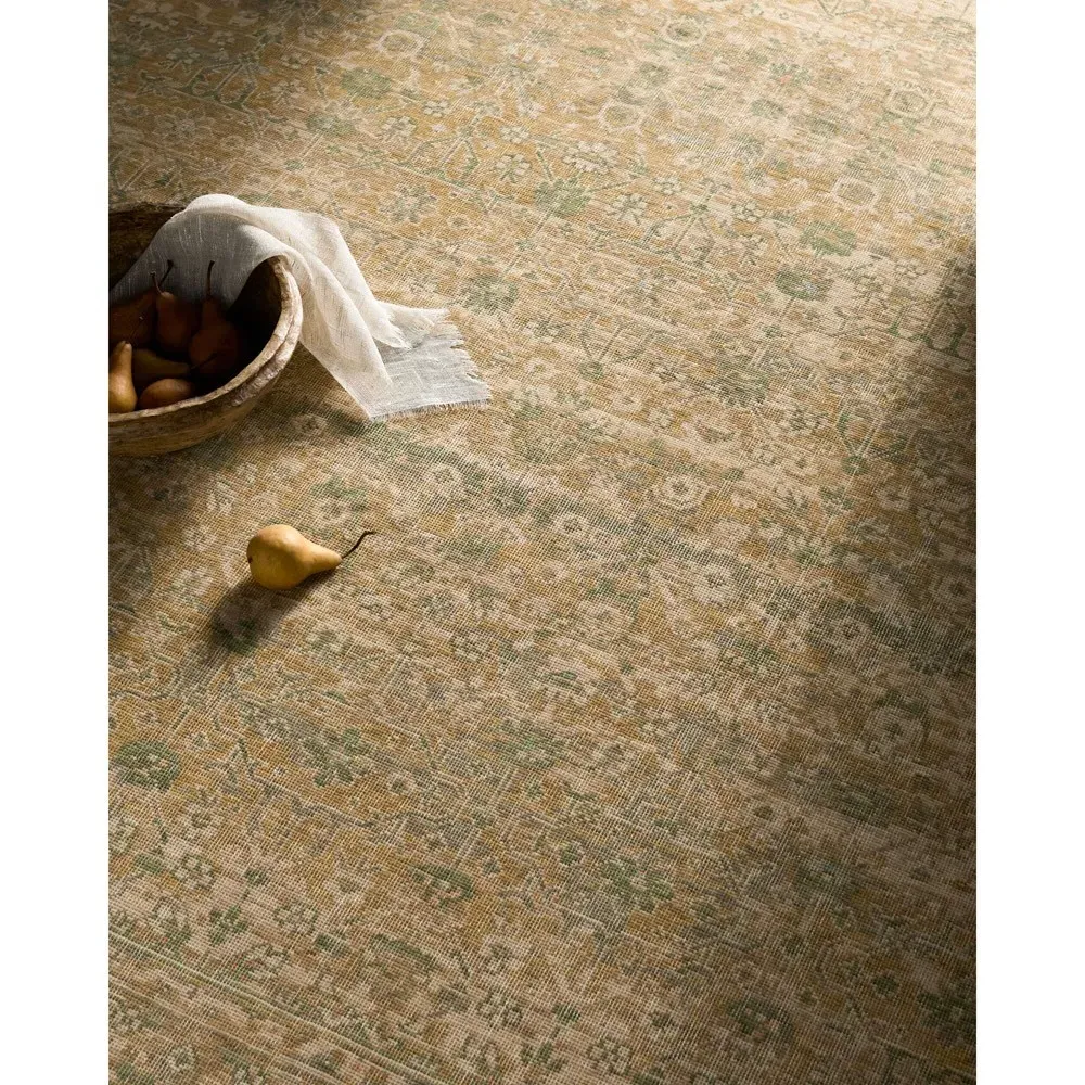 Carrigan Oushak Patterned Rug - Green, Wool