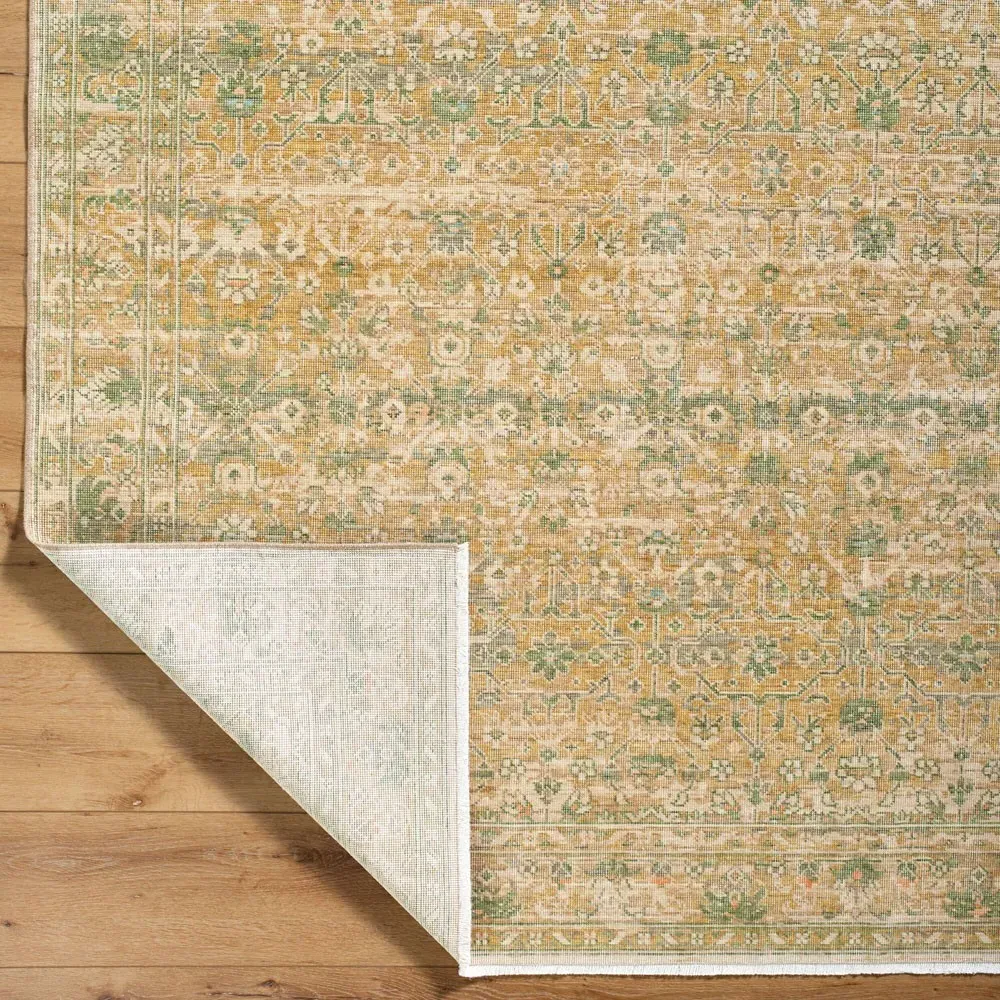 Carrigan Oushak Patterned Rug - Green, Wool