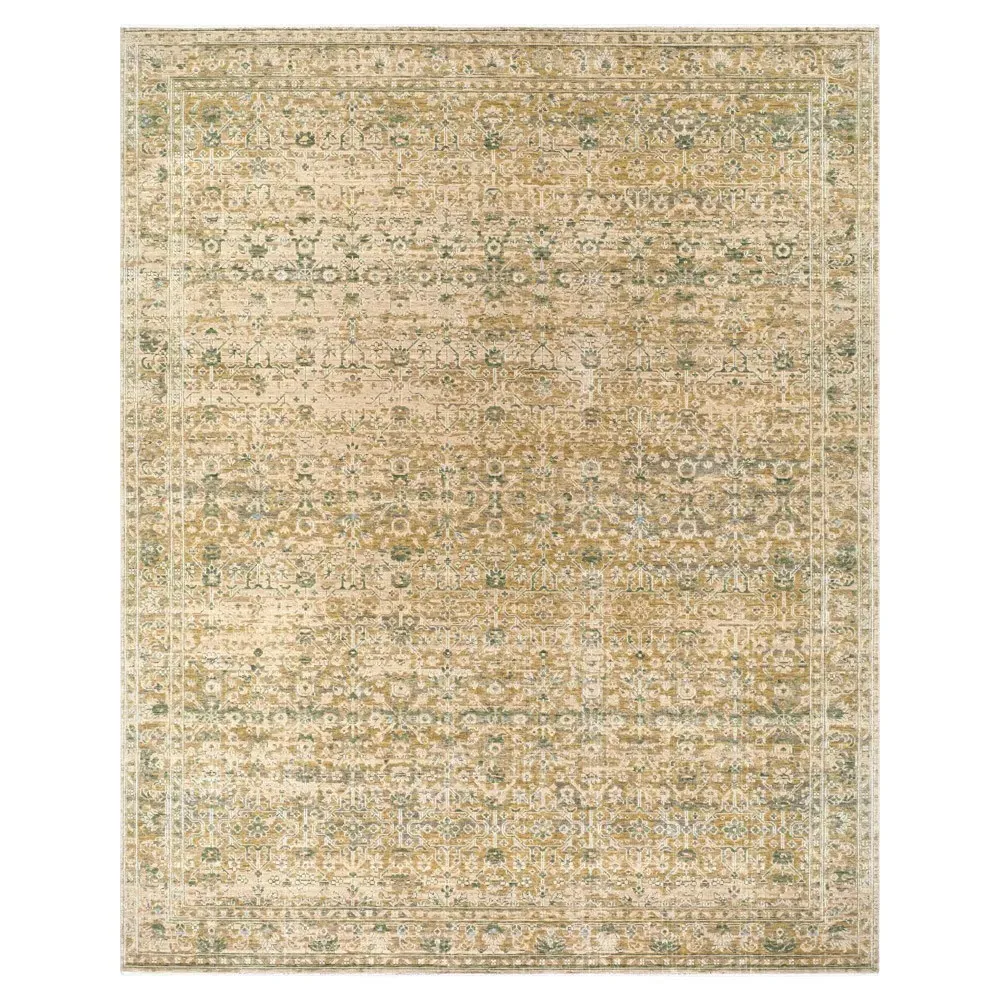 Carrigan Oushak Patterned Rug - Green, Wool