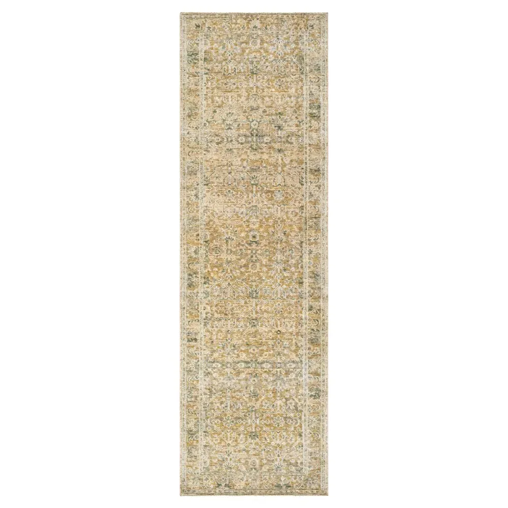 Carrigan Oushak Patterned Rug - Green, Wool
