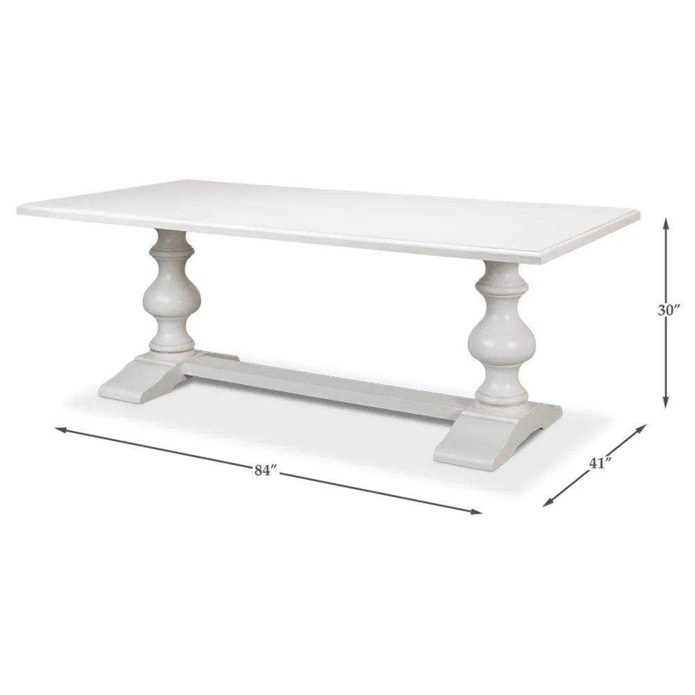 Carson Rectangular Dining Table - White, Wood