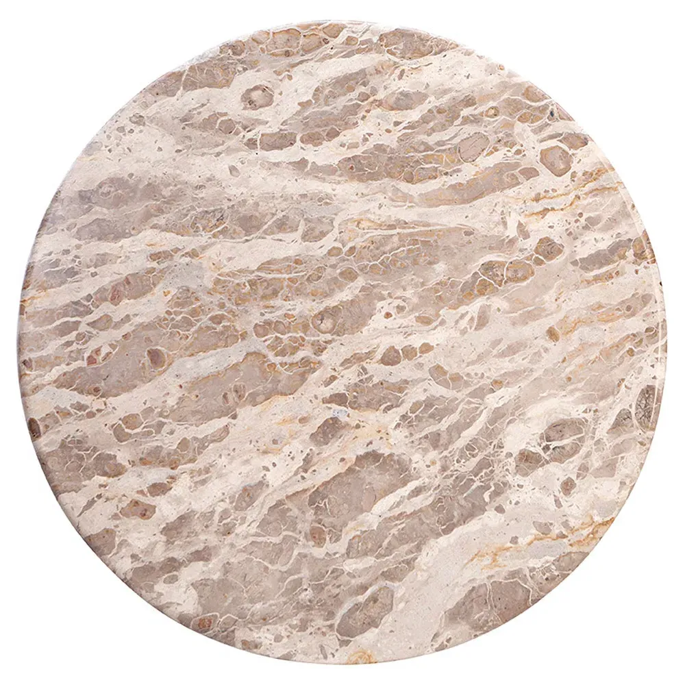 Carson Round Coffee Table - Brown, Marble