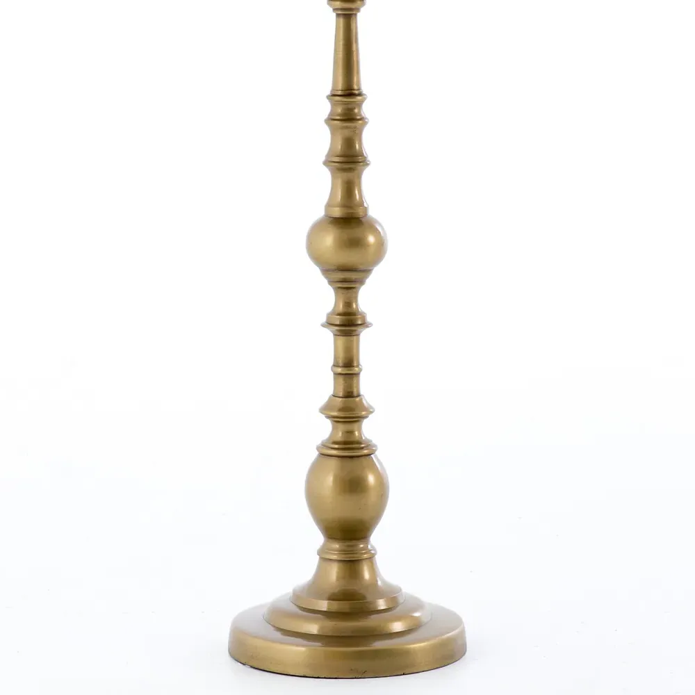 Carson Round Pedestal End Table - Gold, Aluminum