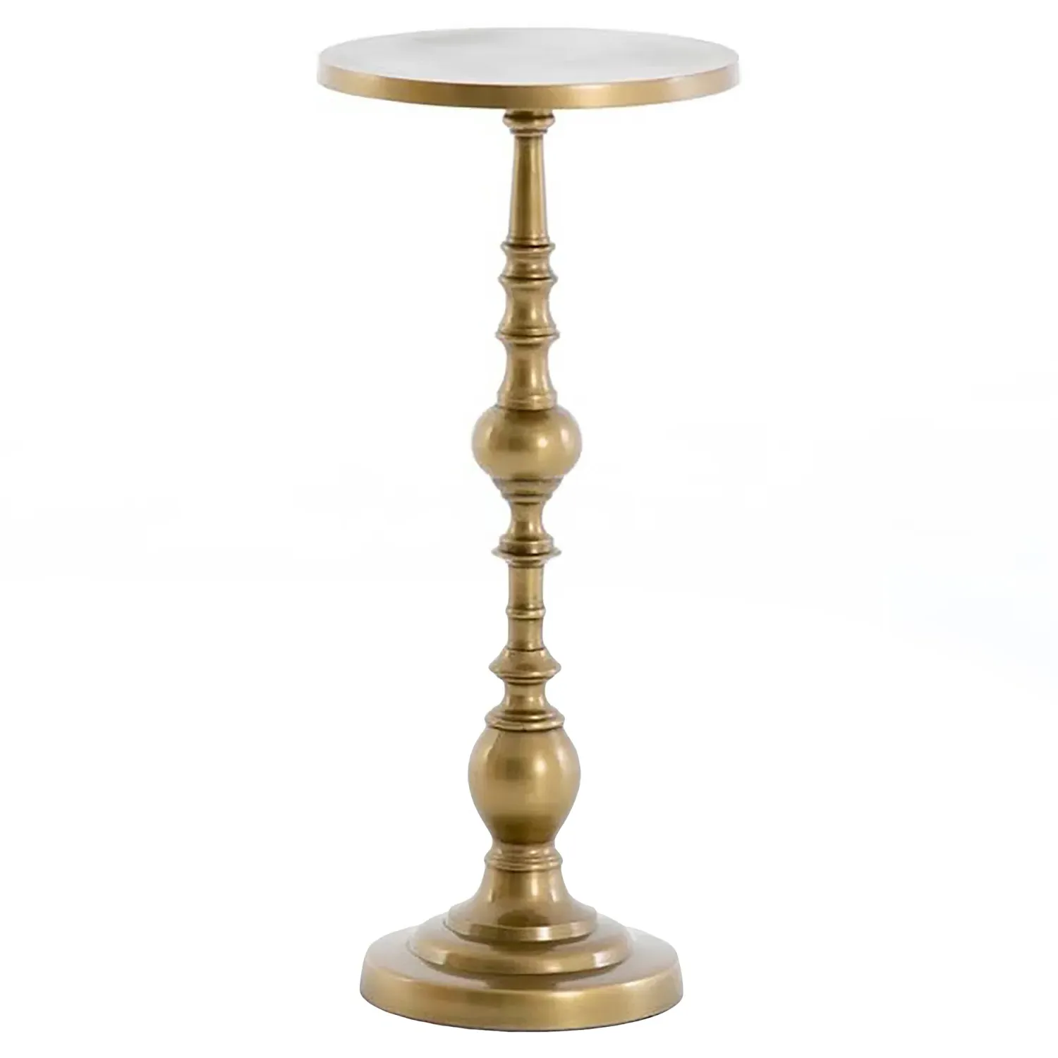 Carson Round Pedestal End Table - Gold, Aluminum image