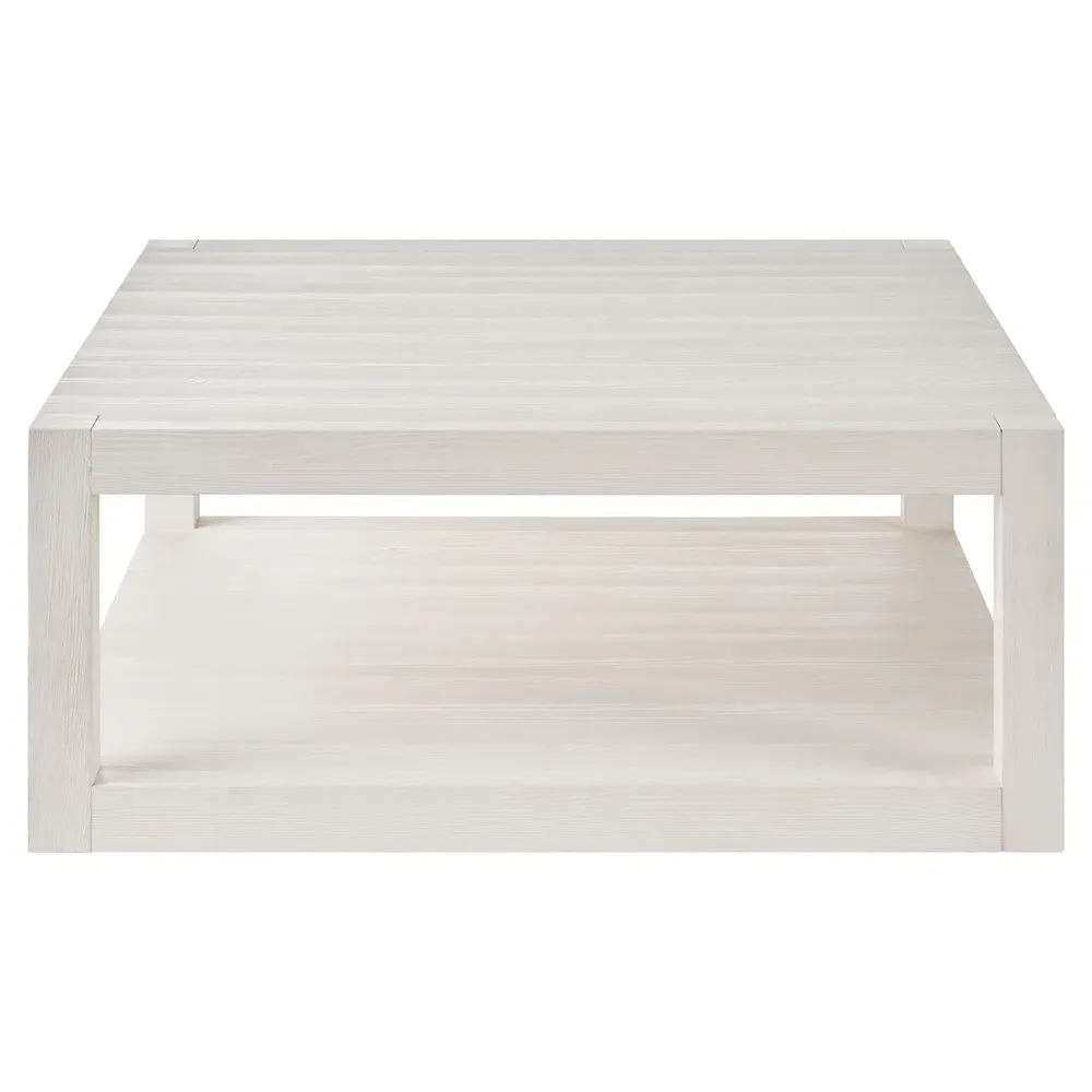Carter 2-Tier Square Coffee Table - White Sand, Oak