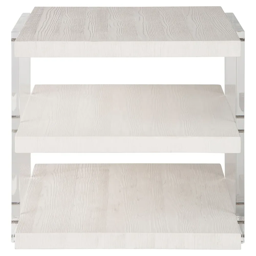 Carter 3 Tier Square End Table - White, Oak image