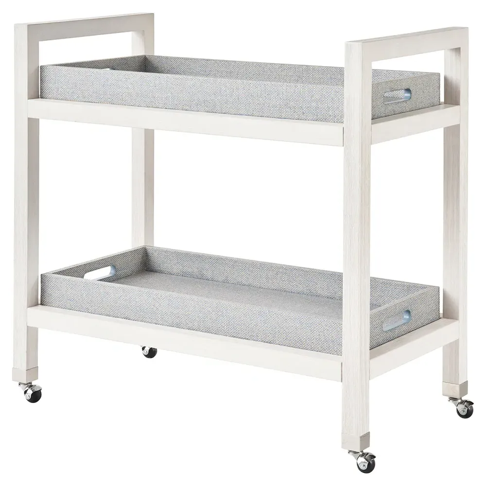 Carter Bar Cart with Casters - White Sand, Oak