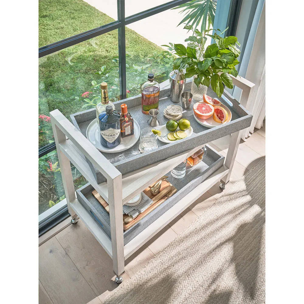 Carter Bar Cart with Casters - White Sand, Oak