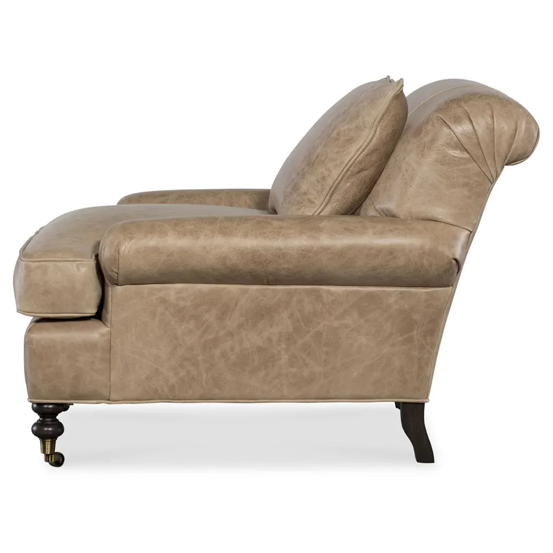 Carter Caster Chair and a Half - Beige, Leather