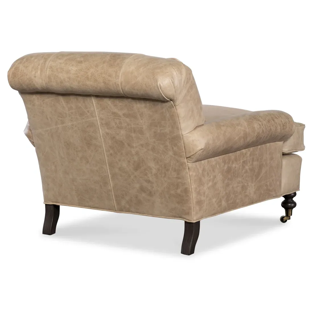 Carter Caster Chair and a Half - Beige, Leather