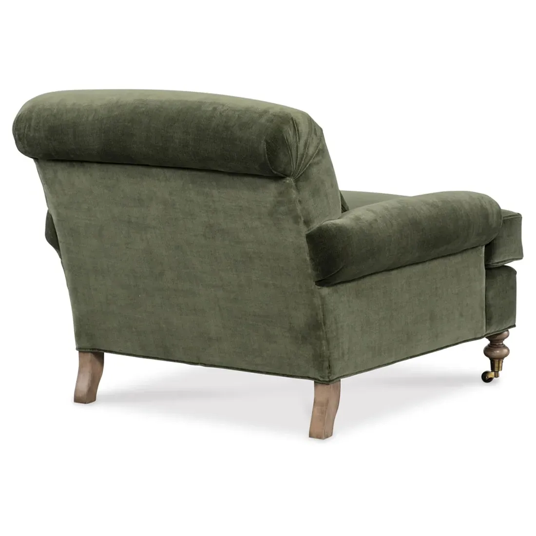 Carter Caster Chair and a Half - Green, Velvet