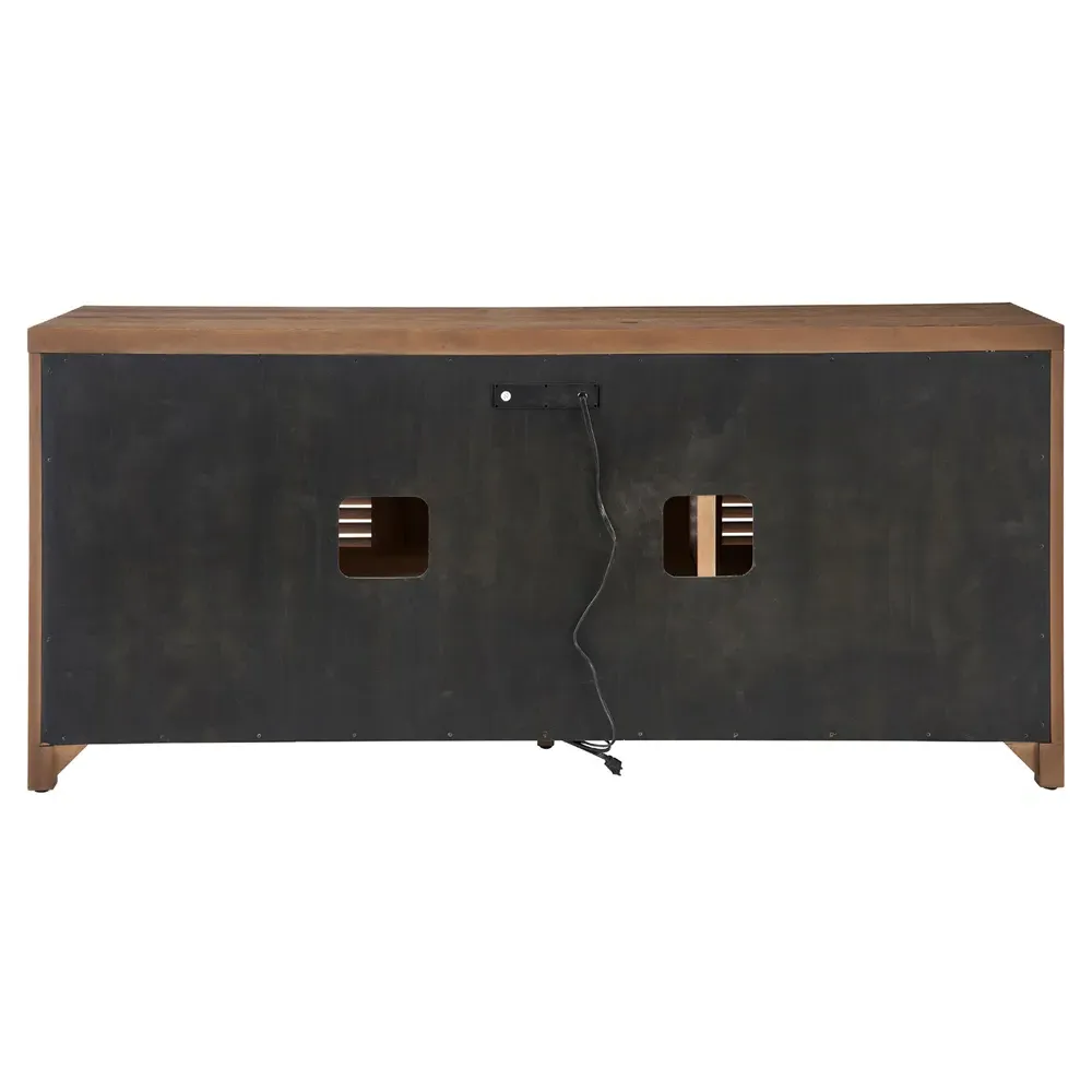 Carter Louvre Door Sideboard - Brown, Oak