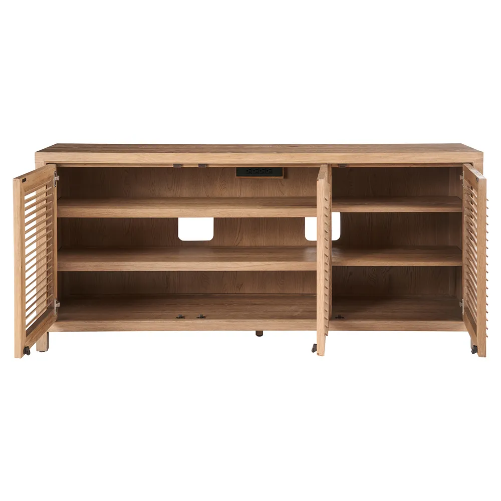 Carter Louvre Door Sideboard - Brown, Oak