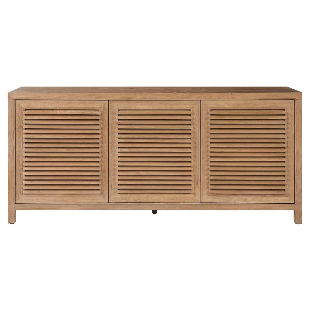 Carter Louvre Door Sideboard - Brown, Oak
