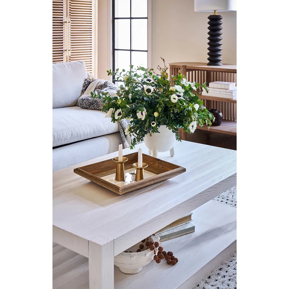 Carter Rectangular Coffee Table - White Sand, Oak