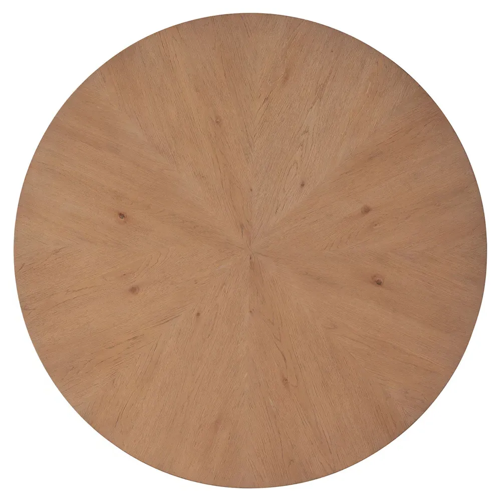 Carter Round Drum Coffee Table - Brown, Oak