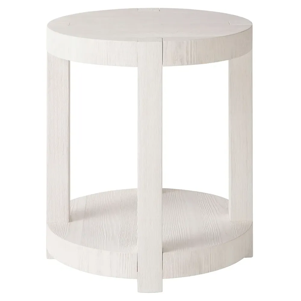 Carter Round End Table - White Sand, Oak image