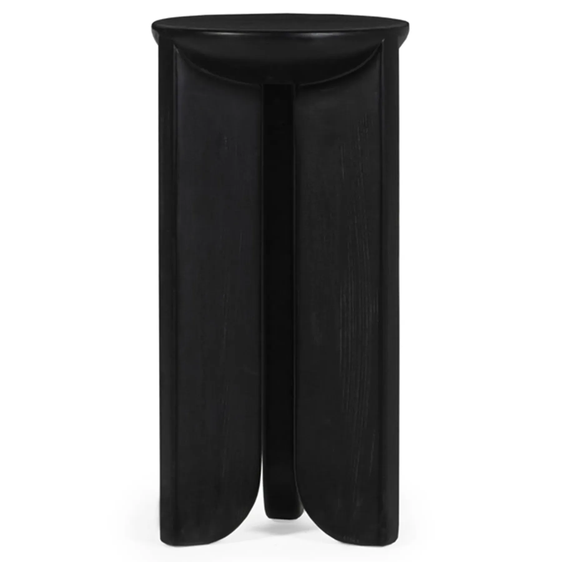 Carter Round Side Table - Black, Oak