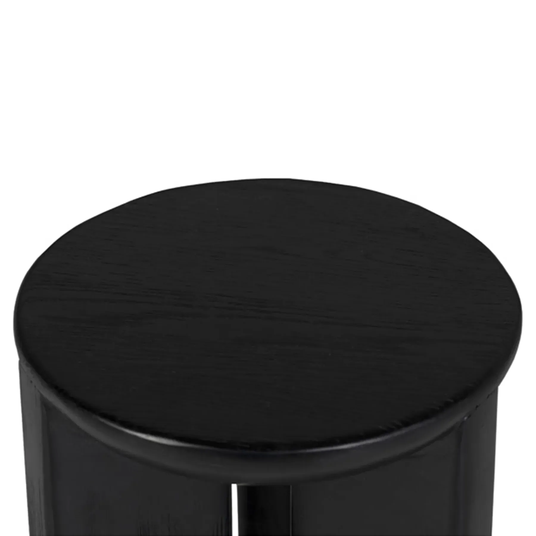 Carter Round Side Table - Black, Oak