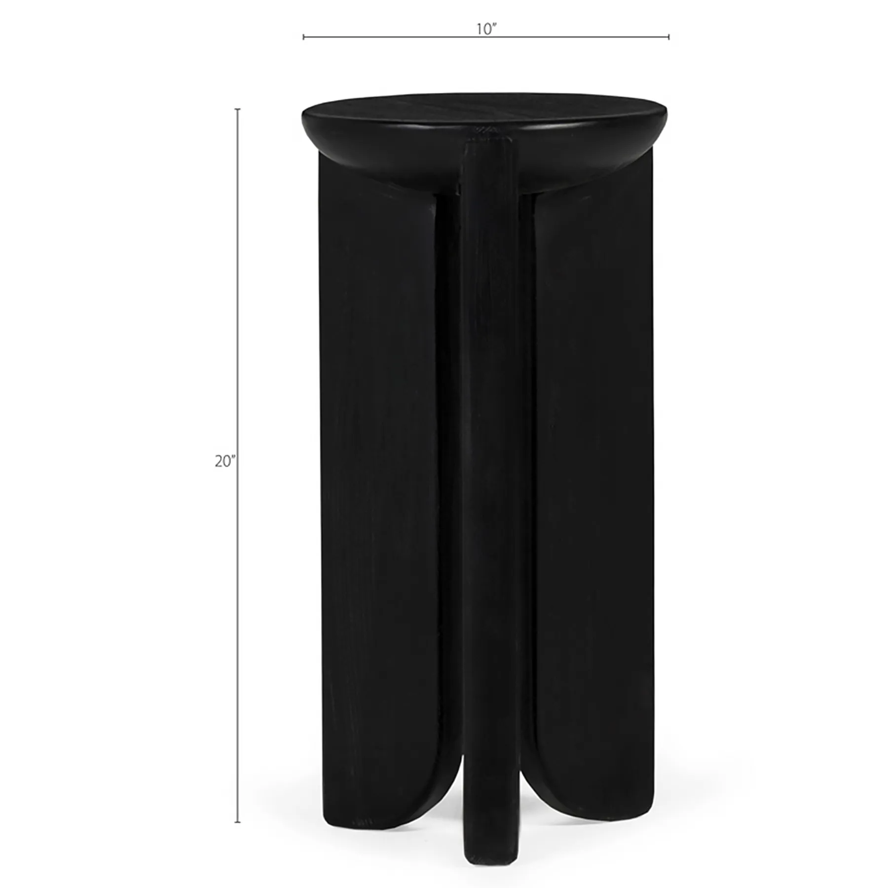 Carter Round Side Table - Black, Oak