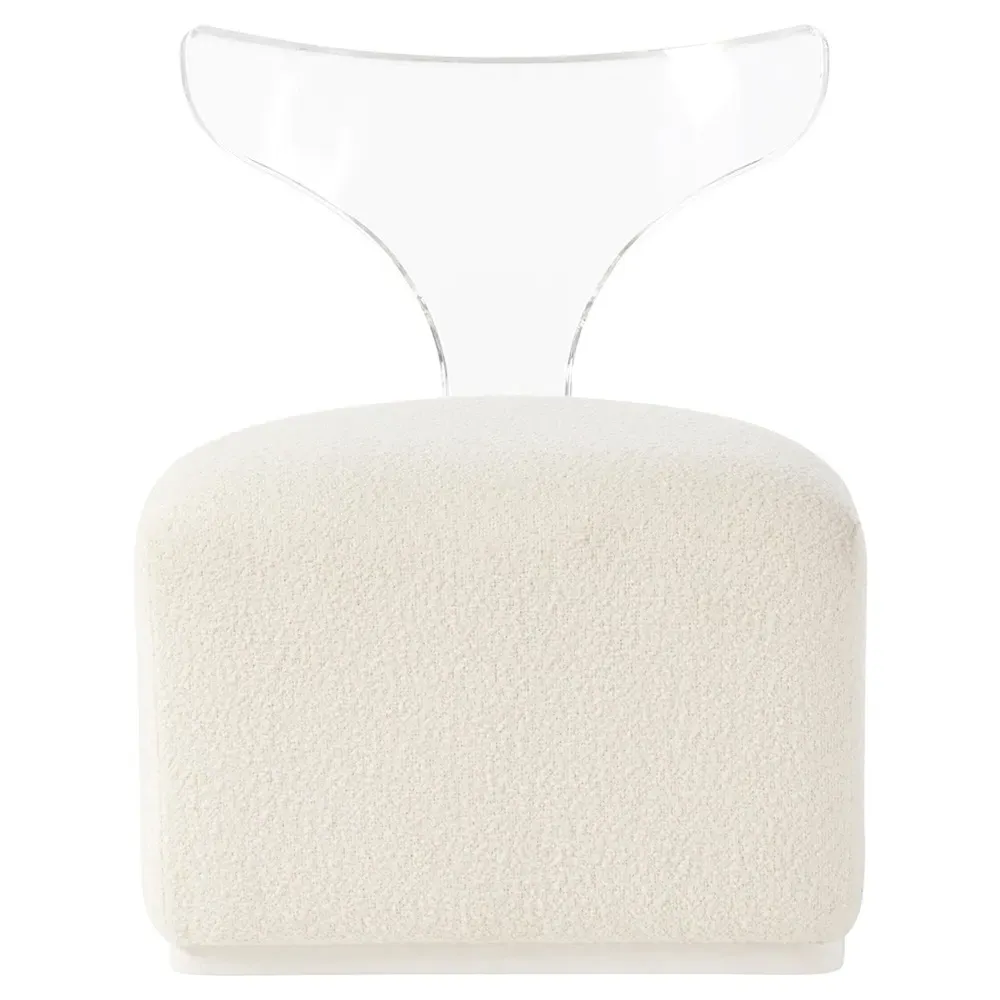 Carter Upholstered Acrylic Swivel Chair - Off White image