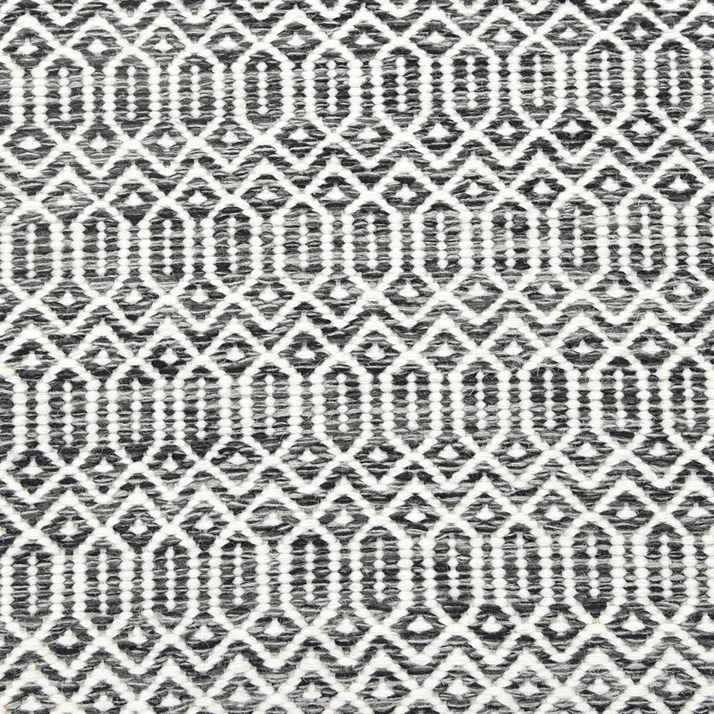 Carys Diamond Patterned Rug - Charcoal, Wool