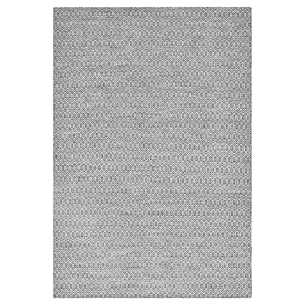 Carys Diamond Patterned Rug - Charcoal, Wool image