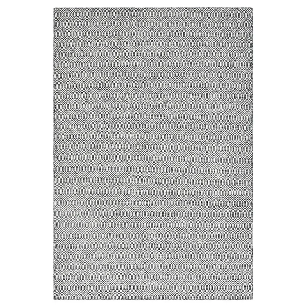 Carys Diamond Patterned Rug - Charcoal, Wool