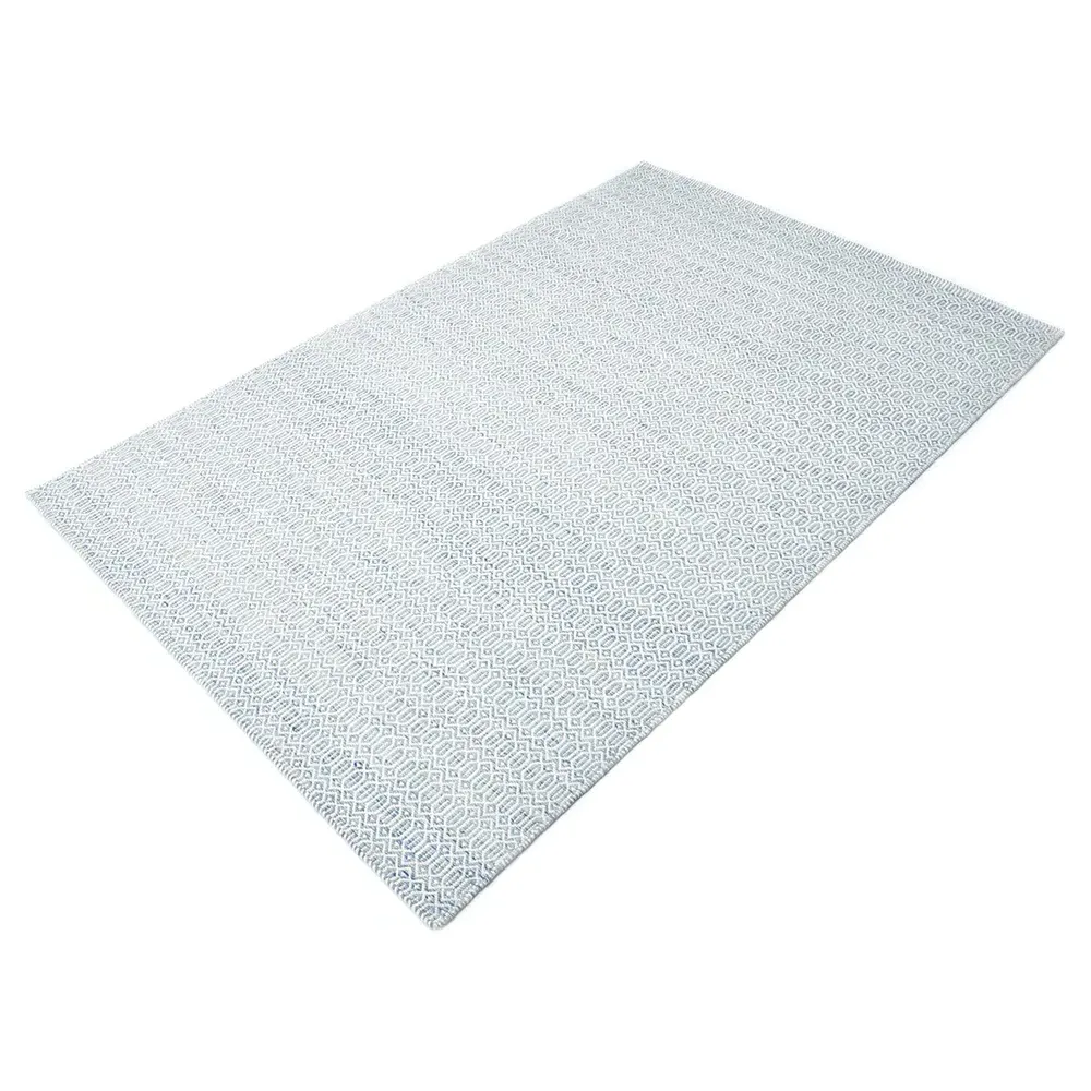 Carys Diamond Patterned Rug - Cloud Blue, Wool