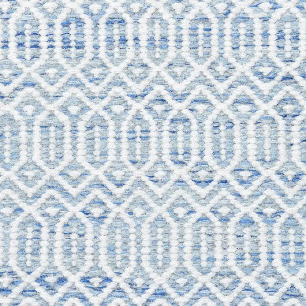 Carys Diamond Patterned Rug - Cloud Blue, Wool