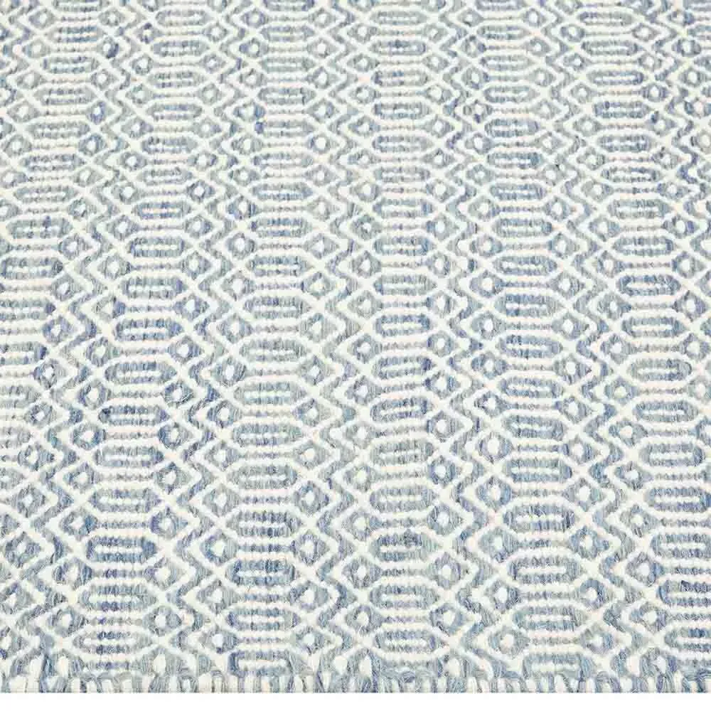 Carys Diamond Patterned Rug - Cloud Blue, Wool