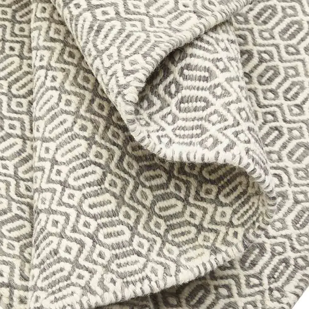 Carys Diamond Patterned Rug - Slate Grey, Wool