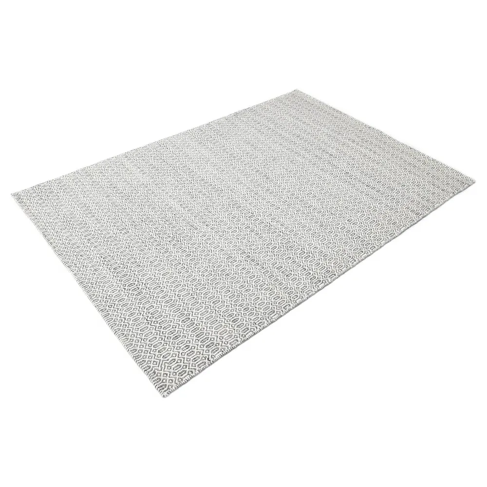 Carys Diamond Patterned Rug - Slate Grey, Wool