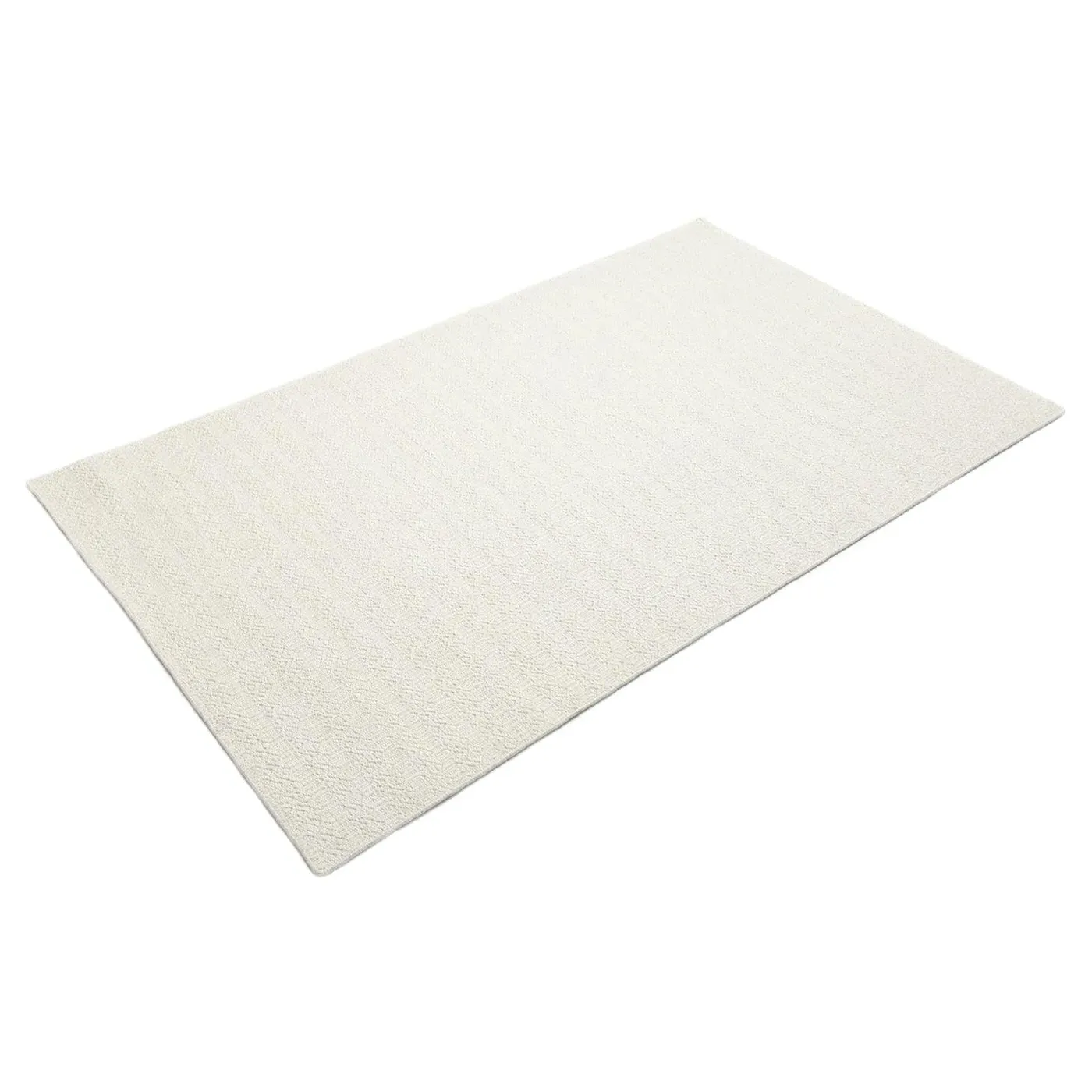 Carys Diamond Patterned Rug - White, Wool