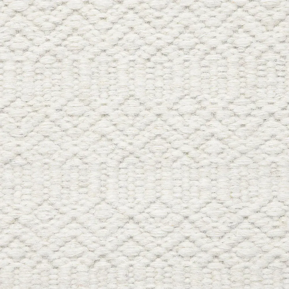 Carys Diamond Patterned Rug - White, Wool
