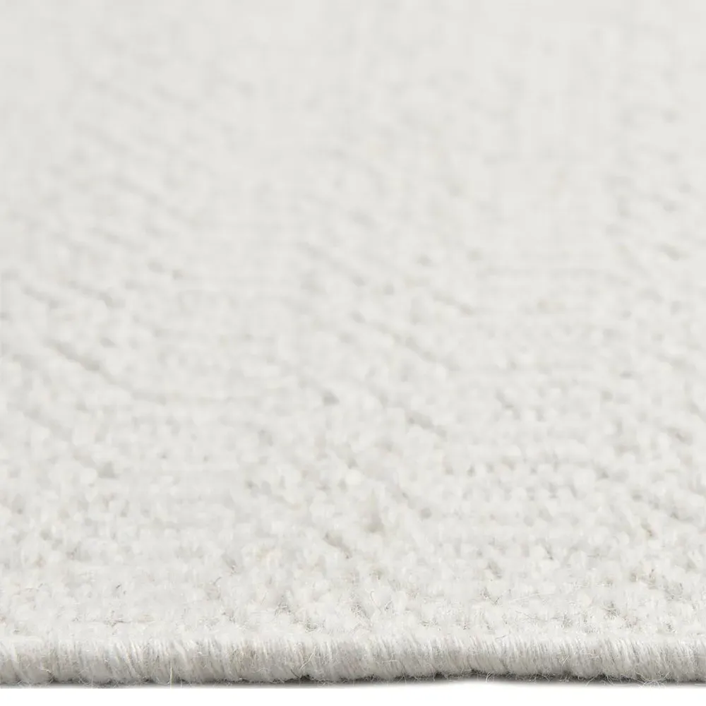 Carys Diamond Patterned Rug - White, Wool