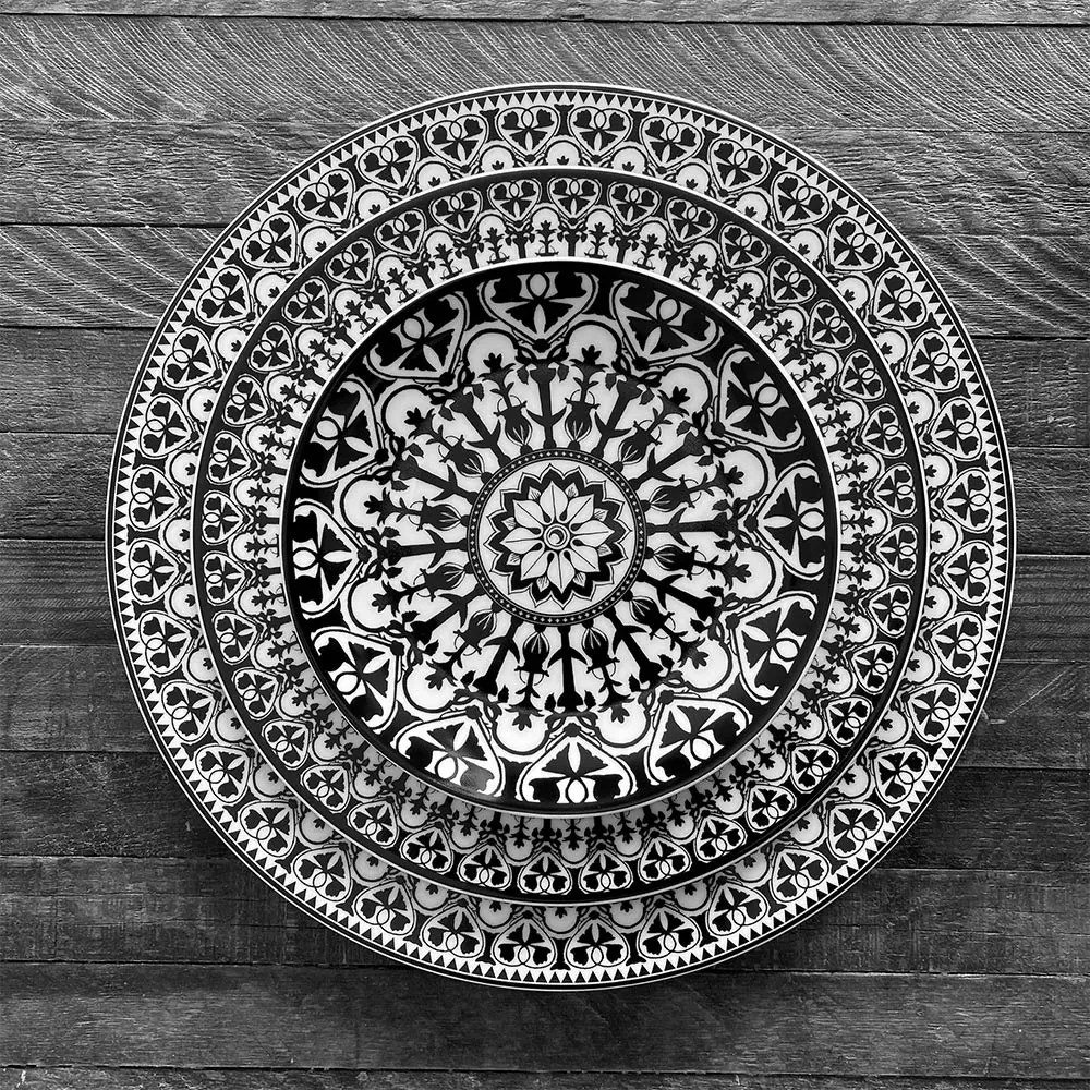 Casablanca Salad Plate - Black, Porcelain