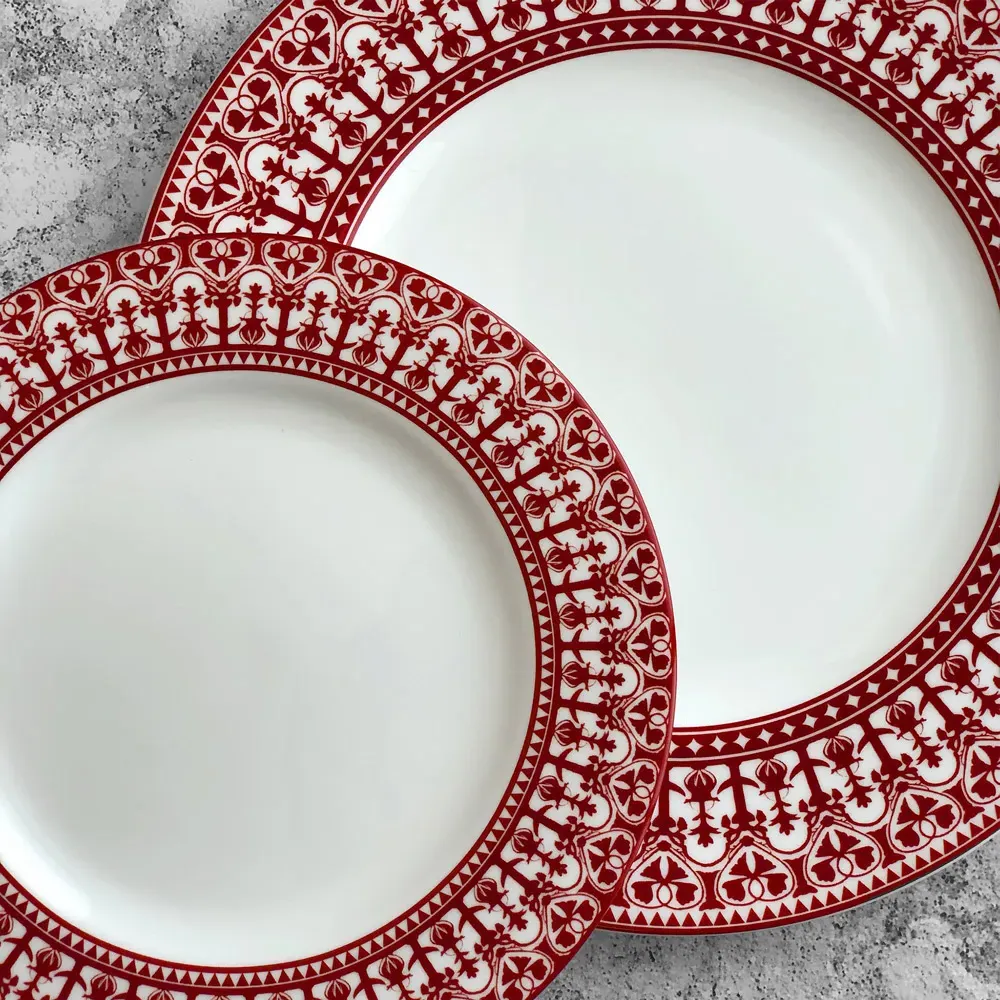 Casablanca Salad Plate - Crimson, Porcelain