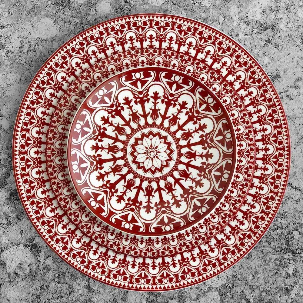 Casablanca Salad Plate - Crimson, Porcelain