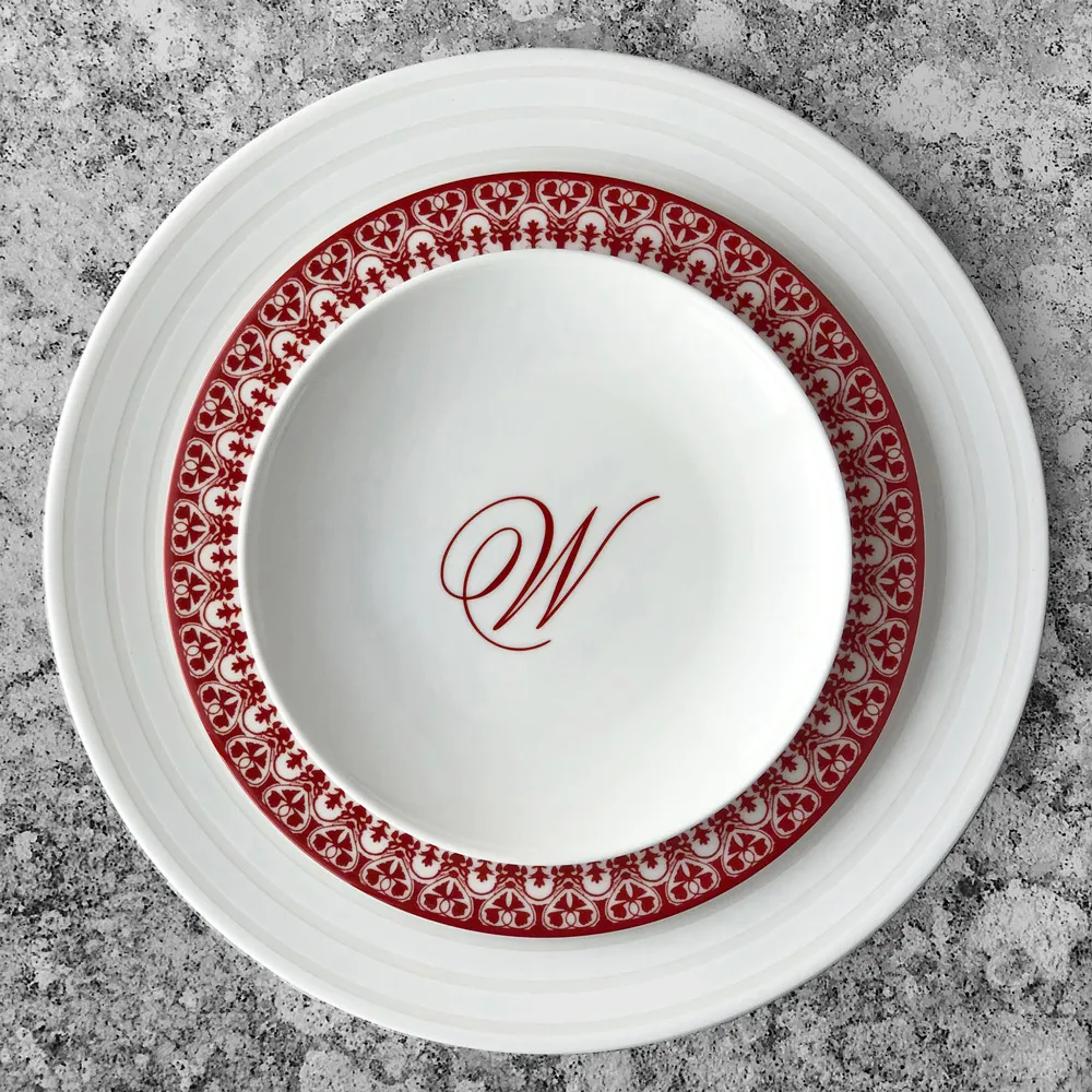 Casablanca Salad Plate - Crimson, Porcelain
