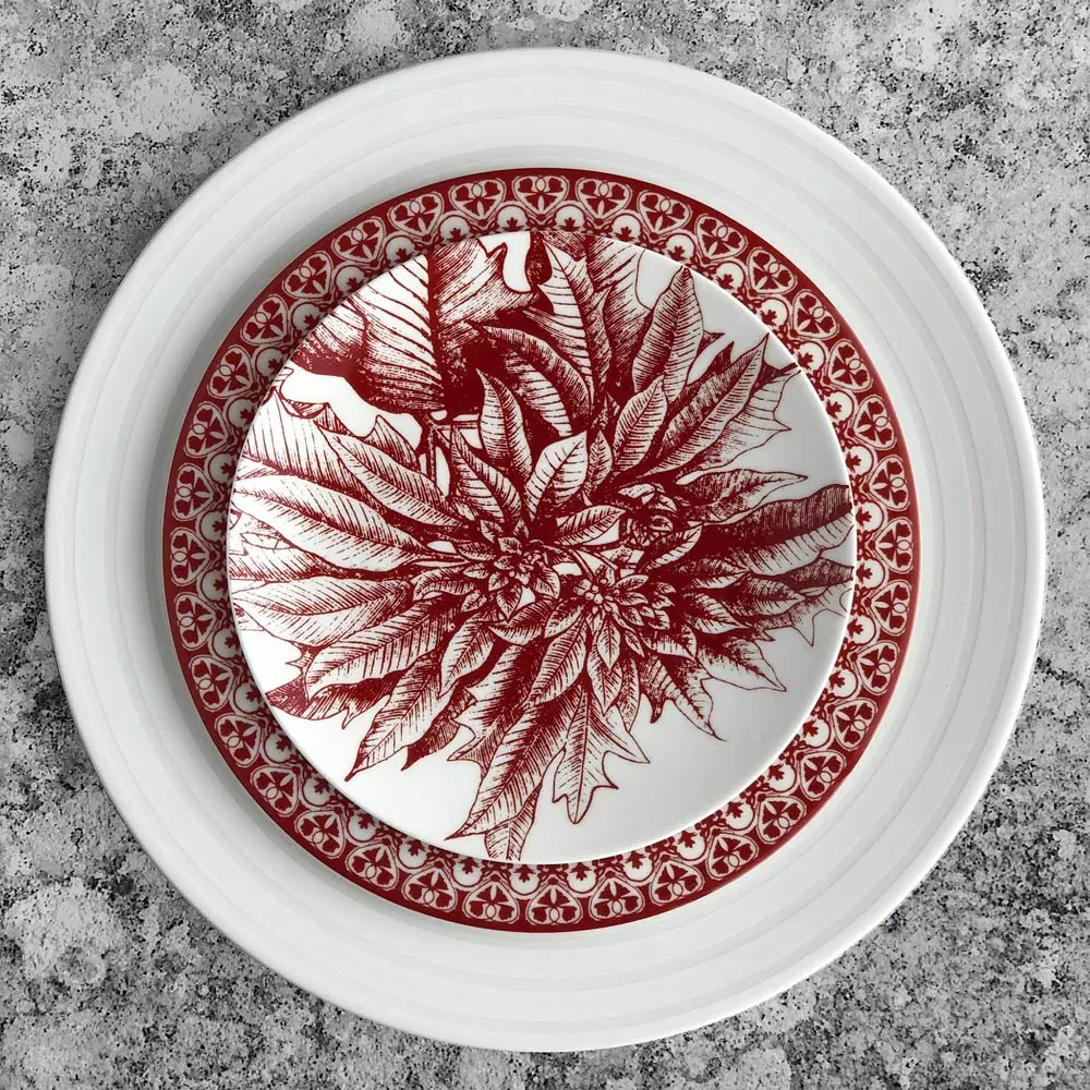 Casablanca Salad Plate - Crimson, Porcelain