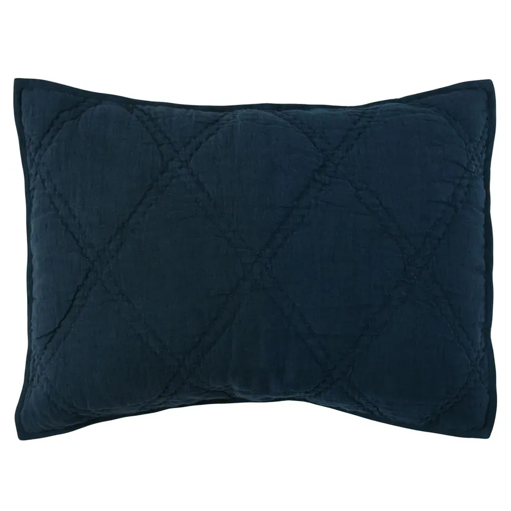 Casen Standard Linen Sham - Midnight Blue image