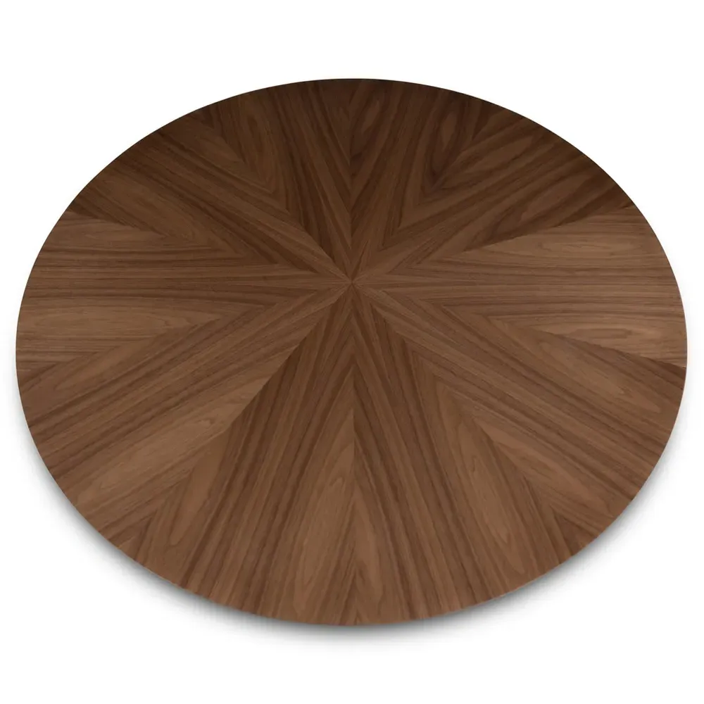 Caspar Round Pedestal Dining Table - Brown, Walnut