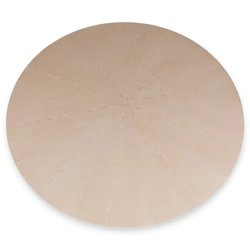 Caspar Round Pedestal Dining Table - Light Brown, Ash