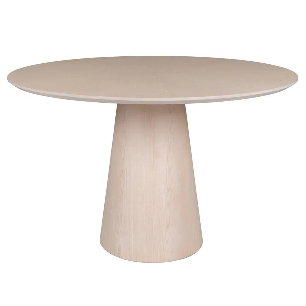Caspar Round Pedestal Dining Table - Light Brown, Ash