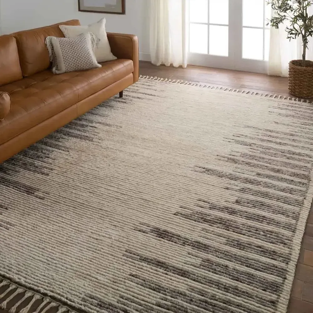 Casper Hand Knotted Rug 8'x10' - Cream, Wool